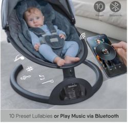 BabyBond Baby Swings for Infants, Bluetooth Infant Swing with Music Speaker with 3 Seat Positions,