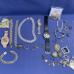 Junk Drawer Jewelry Mixed Lot  Men’s/Women’s Earrings~Necklace~Bracelets & More