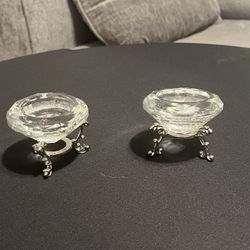 2 Beautiful Glass Tea light Holders for Any Room in Your Home for you or Someone Special