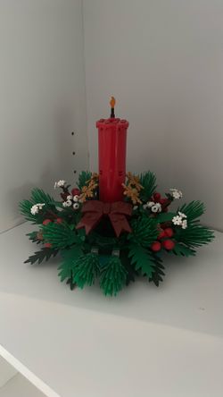 Lego Holiday Themed Candle Centerpiece