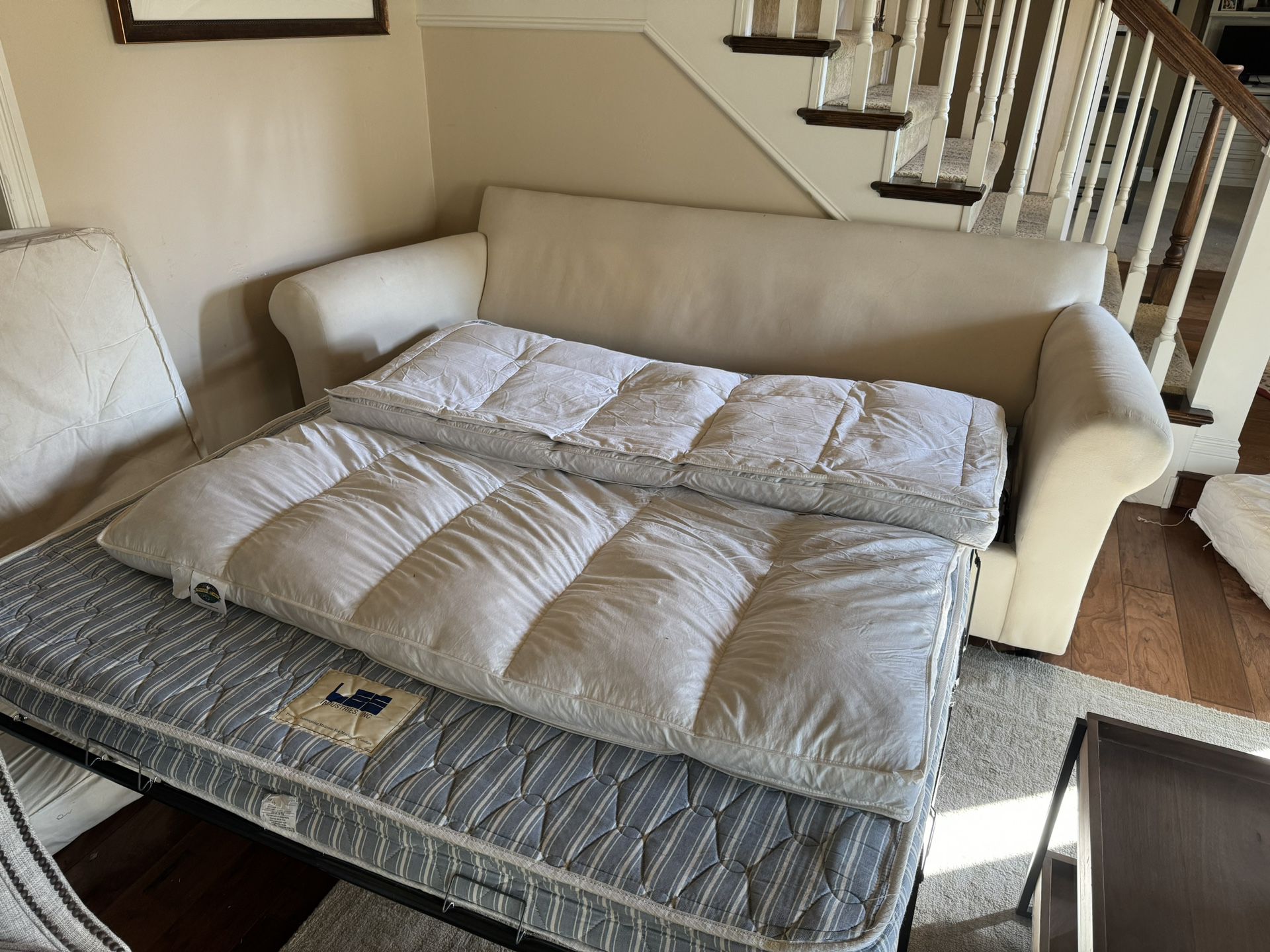 Queen sofa sleeper With Down Mattress Pad Included 