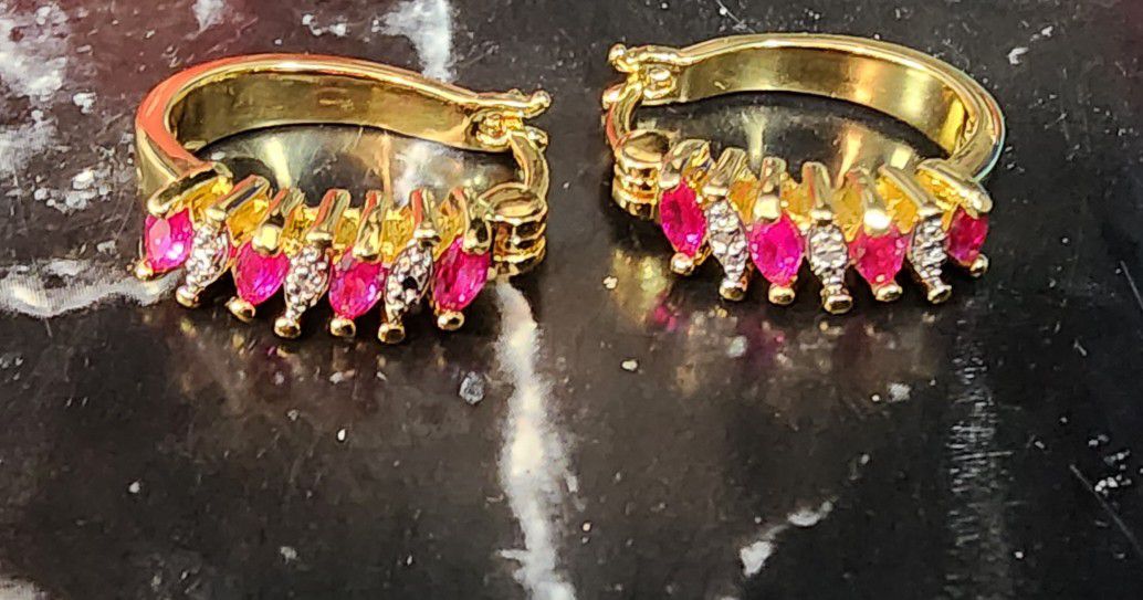 Ruby And Diamond Earrings 