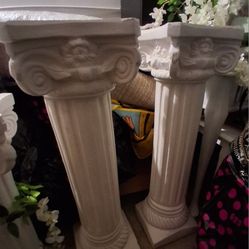 4 White Stone Event Pillars 