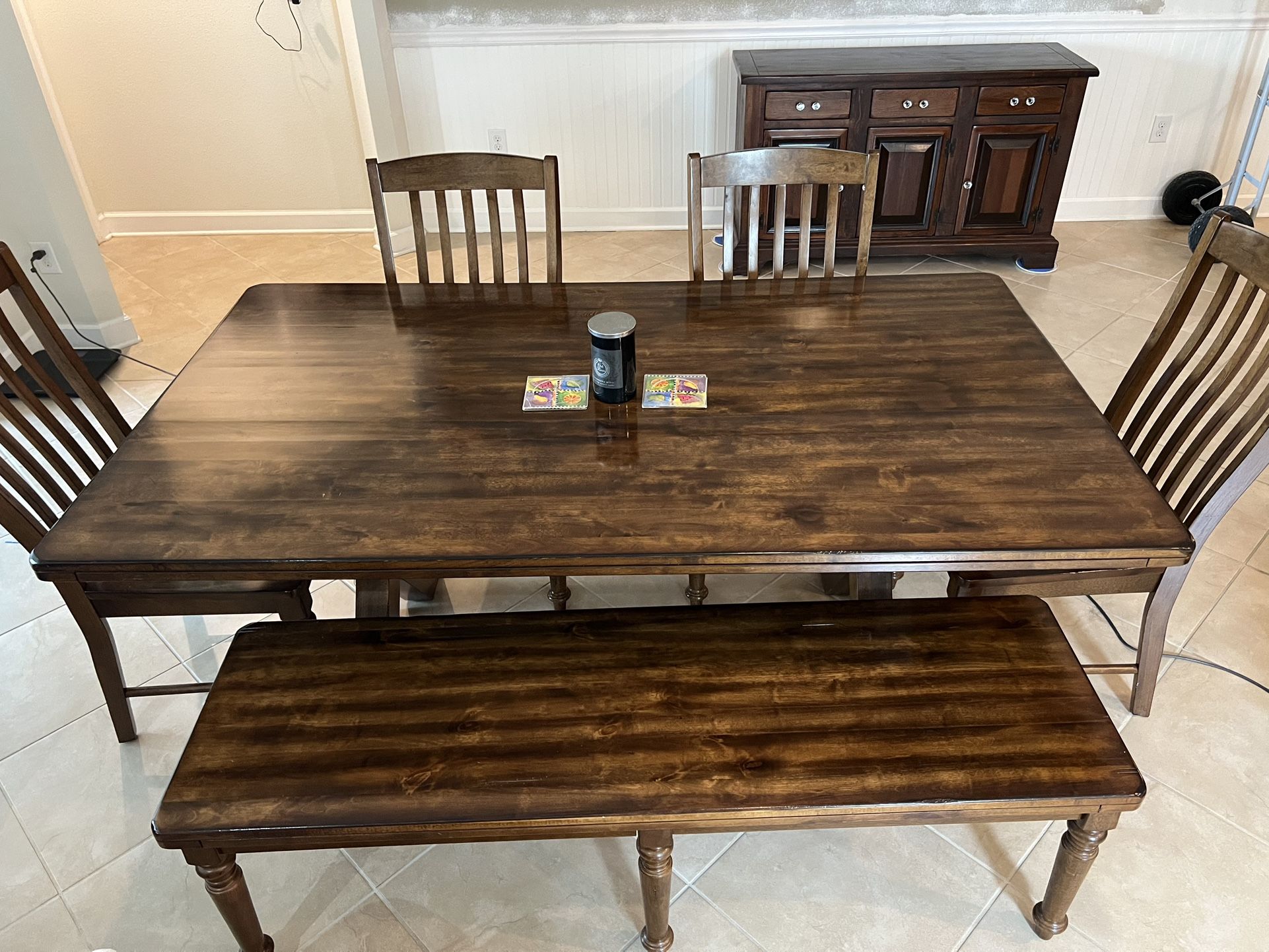 Wooden farm style Dining Table Set