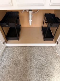 Black 2-Tier Under-Sink Organizer Shelves (Set of 2)