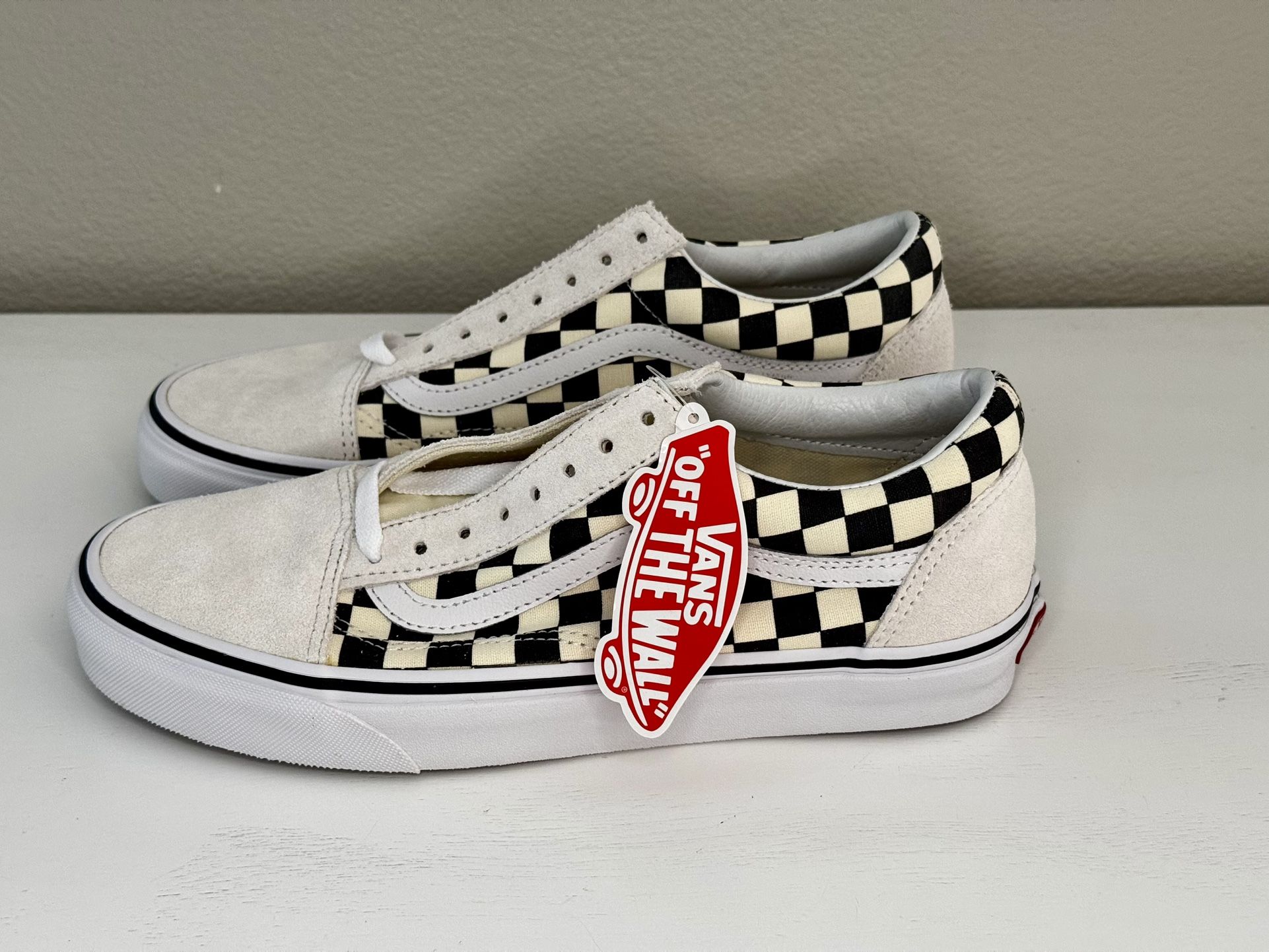 VANS Old Skool (Checkerboard) White/Black Size 8.5 Mens