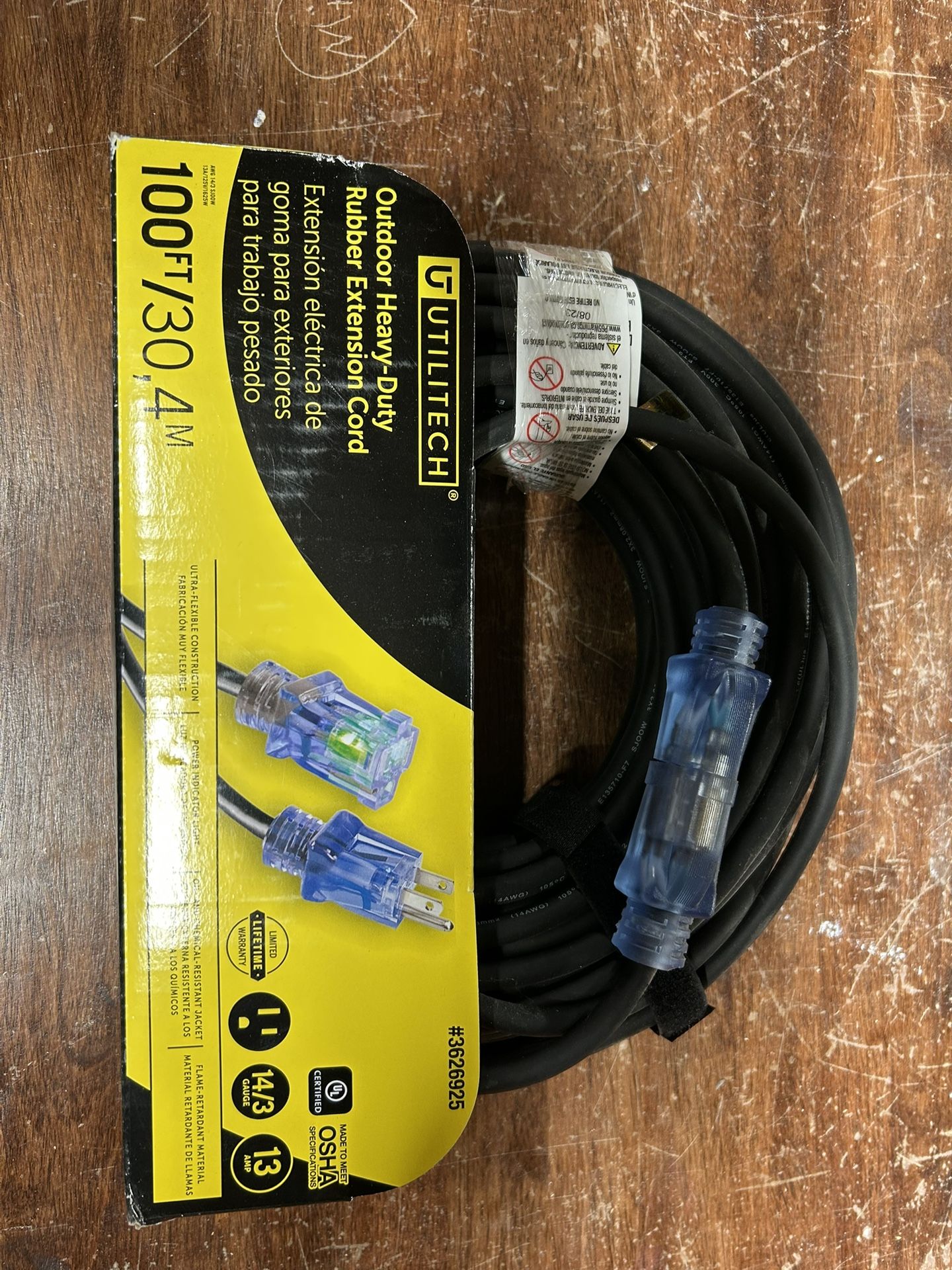 100’ Utilitech Heavy Duty Extension Cord