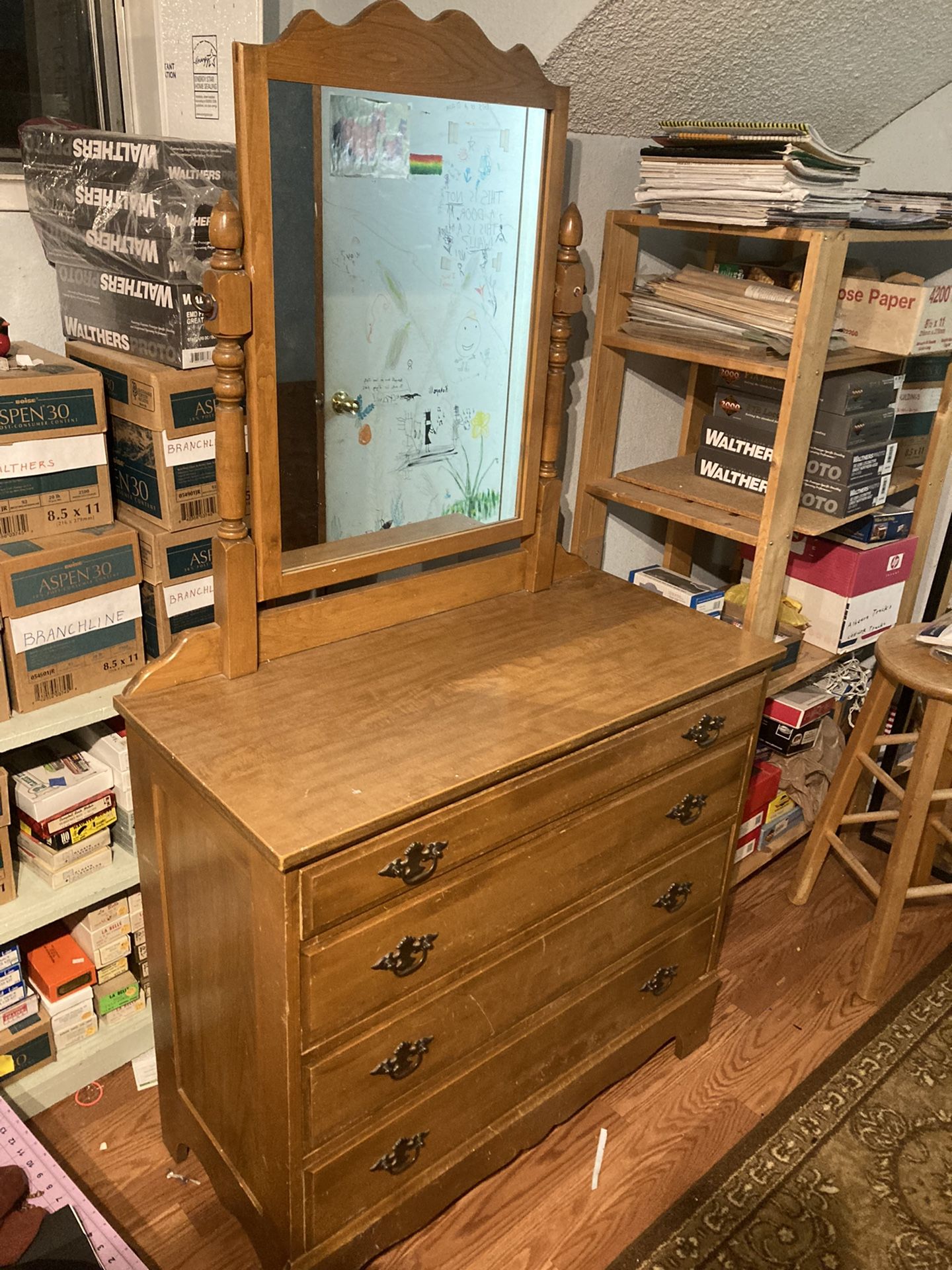  Maple dresser with Mirror, Solid Wood…Pending