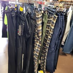 New sweatpants $15 new jeans $20 Levi's $25 long sleep shirts $19