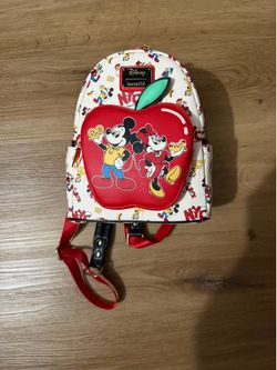 Loungefly  Disney Mickey Mouse & Minnie Mouse Printed Mini Backpack /Loungefly