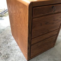 Heavy Oak File Cabinet