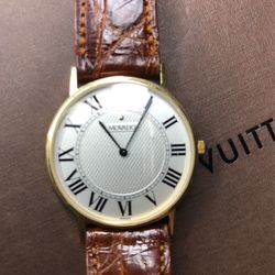 Vintage Solid 14k Gold Movado Mens Watch Classic