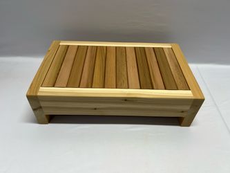 Cedar Sauna Step Stool / Footrest – 20” × 12”