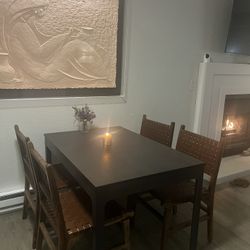 Extendable Dining Table + 6 Leather Chairs – Paid $1,900 – $800