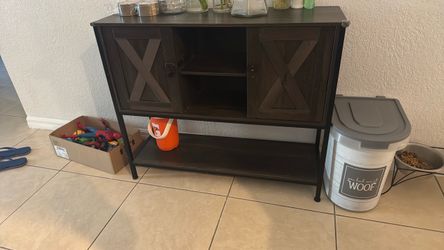 Farmhouse Style Cabinet with Open Bottom Shelf