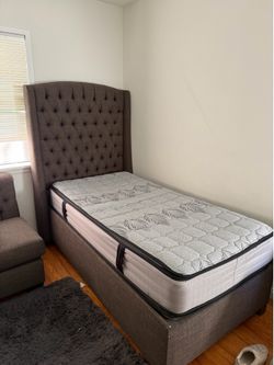 Twin bed and mattress
