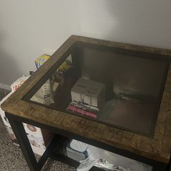 Coffee And End Table Glass And Wood 
