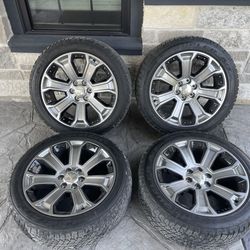 22’ Denali Yukon Wheels Tires 6 Lug Silverado Tahoe Suburban