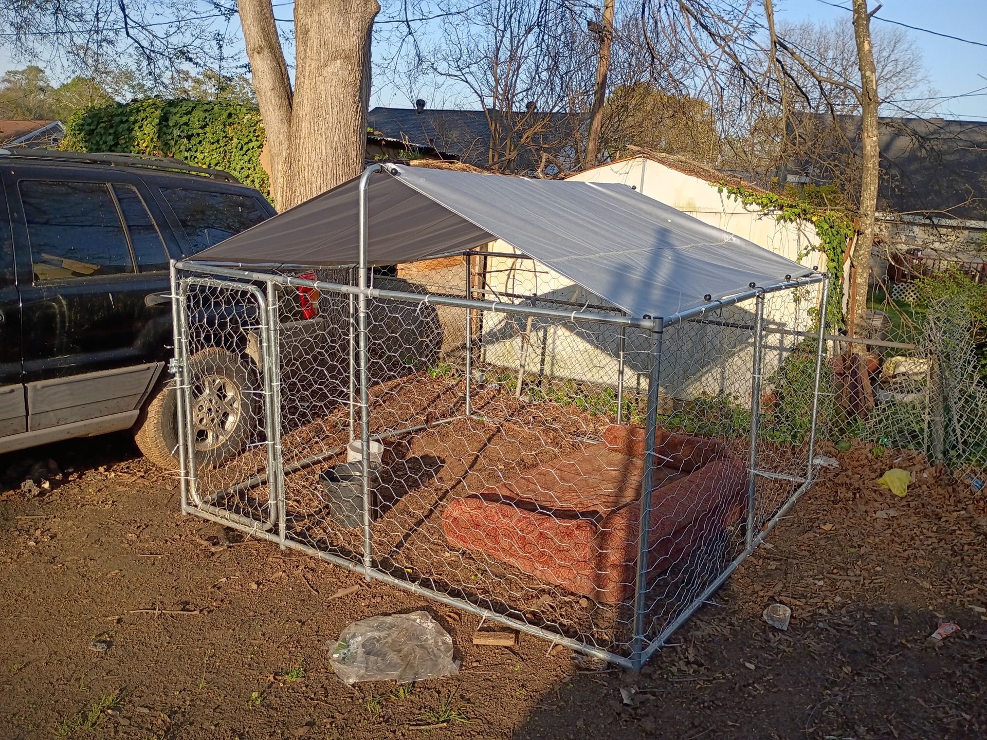Large outside dog kennel