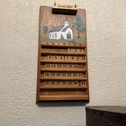 PRIMITIVE PERPETUAL WOOD CALENDER