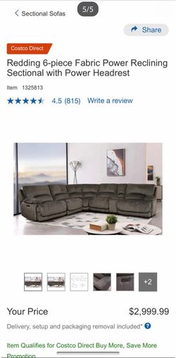 6 piece fabric power sofa