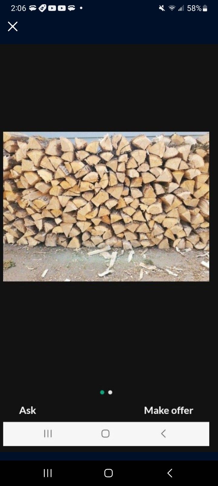 Firewood Seasoned And Cut 80$ 1/2 Cord