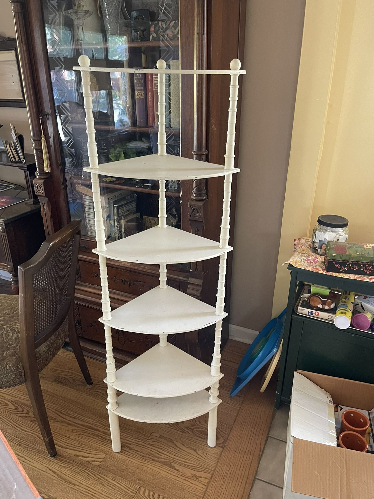 Vintage Corner shelf With Bamboo Spools From 1940s