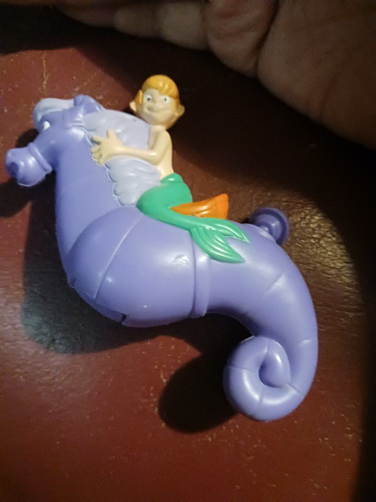 Vintage Burger King  SEAHORSE Toy Water Gun Squirt Disney The Little Mermaid VTG 1993