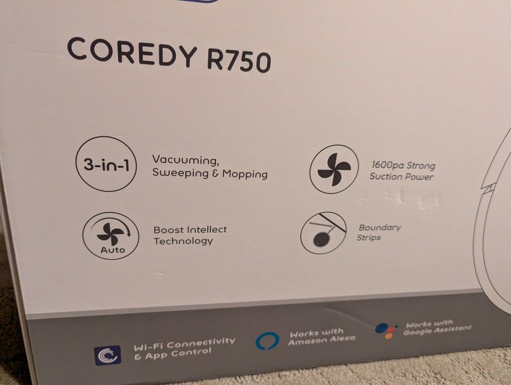 Cordy Robot Vacuum 3-in-1 Sweeping Mopping Vacuuming New In Box