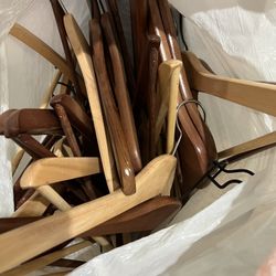 Large Bag Of Wooden Hangers