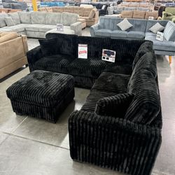 New Black Sectional 
