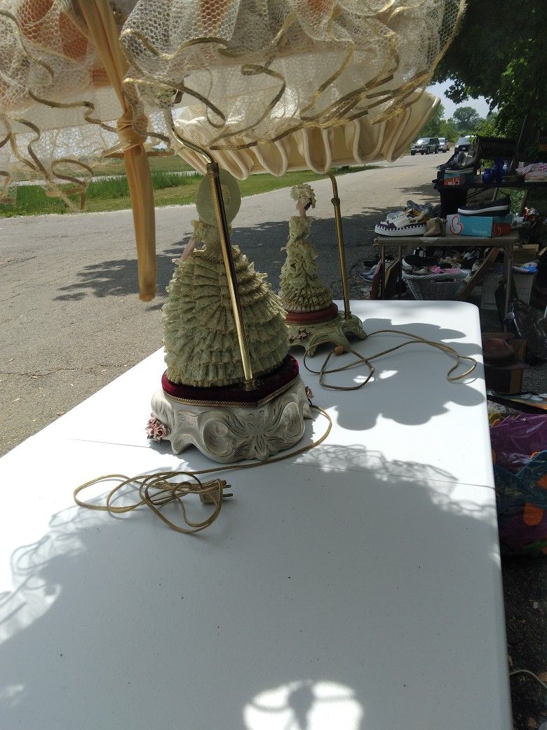 ANTIQUE S. DOLL LAMPS. CHAIRS. 30 DOLLARS