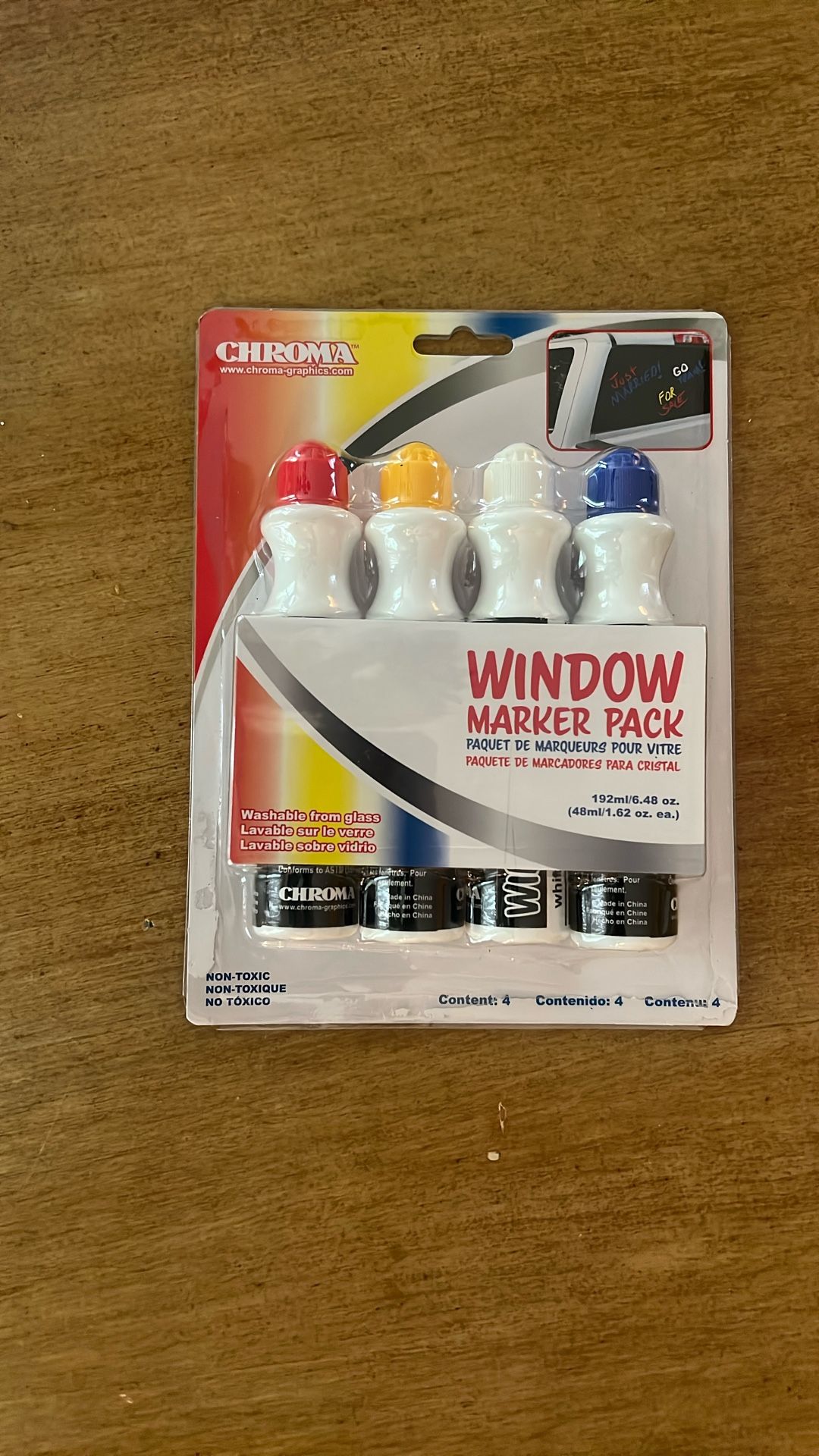 $4Chroma Window Marker Pack β 4 Markers (Blue, White, Yellow, Reddish-Orange)