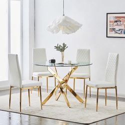5 Pc Gold Dining Set 
