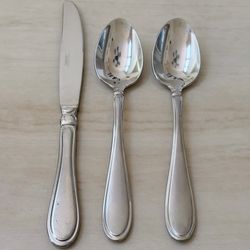 3pc Cambridge Cherish Dinner Knife and Spoons Stainless Frosted Handle