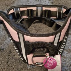 New Pink No Pull Dog Harness With Handle And Reflective Strip Sz M
