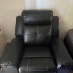 Black Faux Leather Recliner 