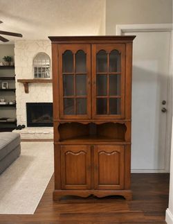 Wood Antique Cabinet Hutch Corner Wall Unit [FREE Delivery]
