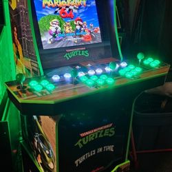 Retro TMNT Arcade1up Cabinet With Over 15,000 Video Games and Matching Stool 
