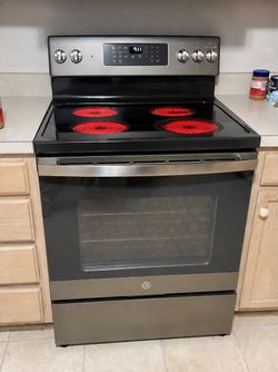GE Electric Range Stove with Glass Cooktop air fryer oven