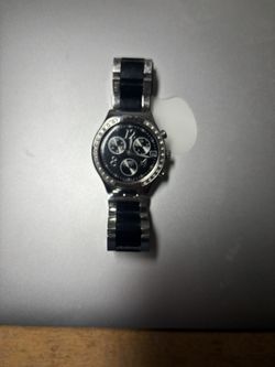 Swatch Chronograph Watch (Black/Silver)
