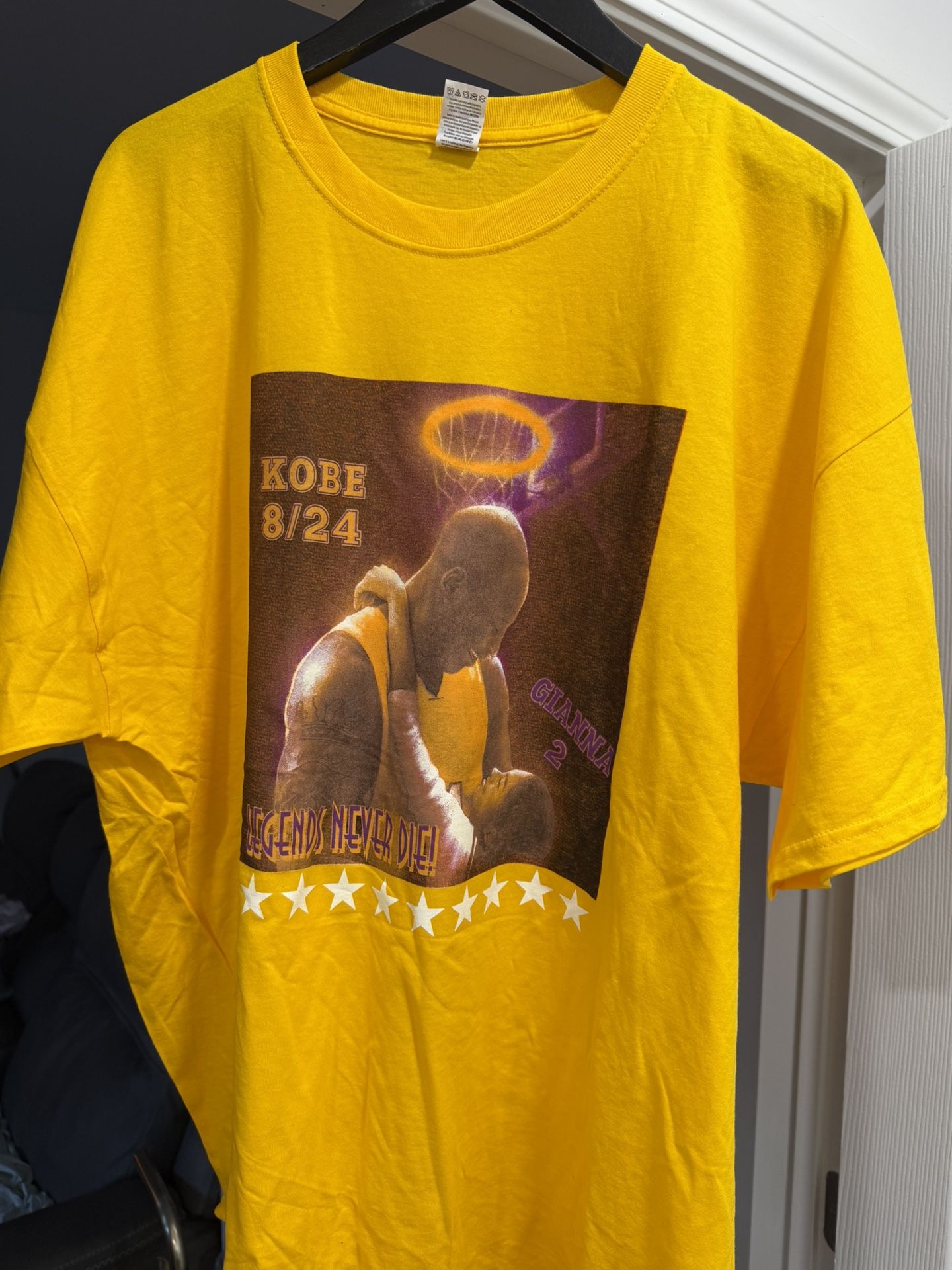 Kobe Bryant/Gianna, Bryant T-Shirt Two Xl Yellow Brand New