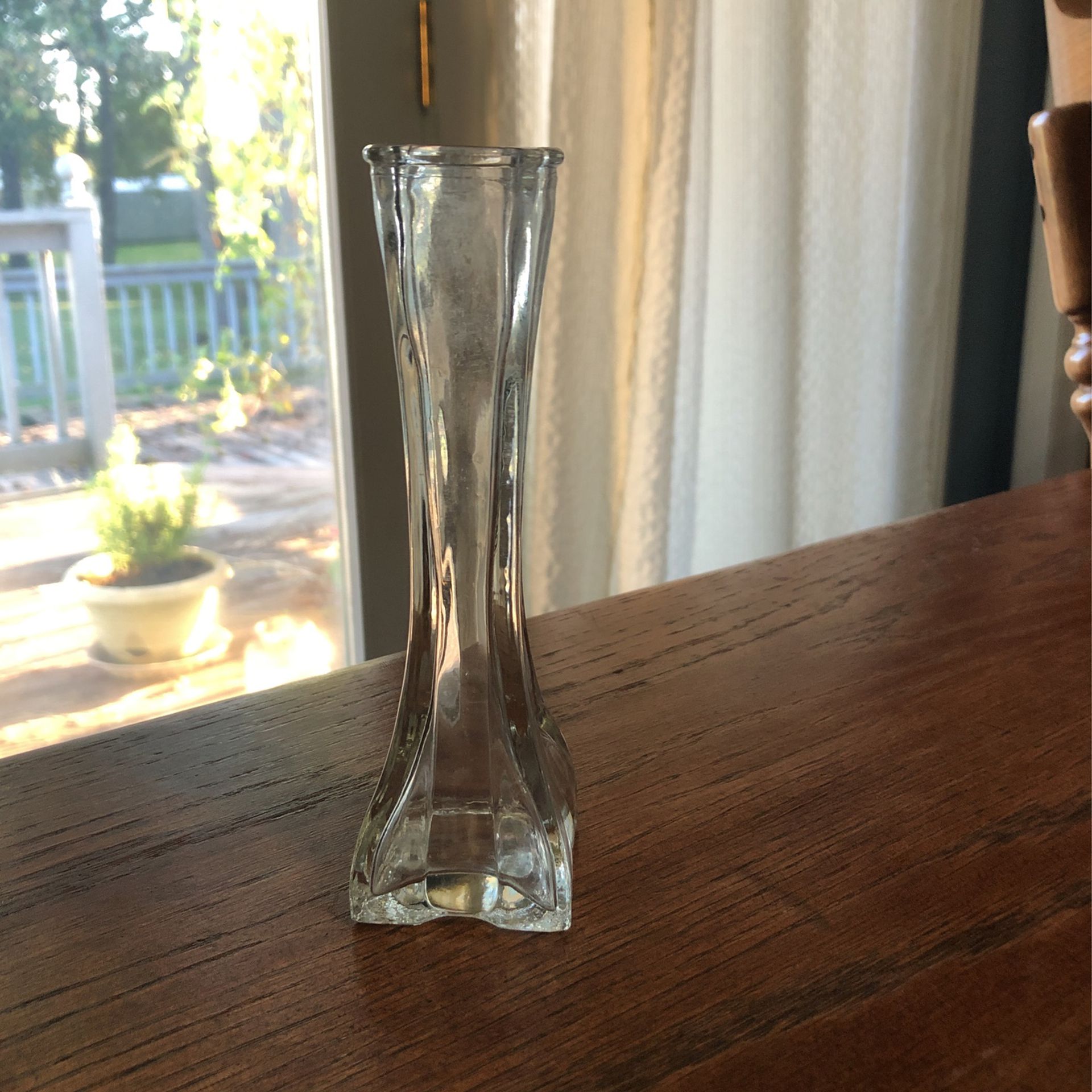 Europa Clear Glass Bud Vase 6 Inches Tall