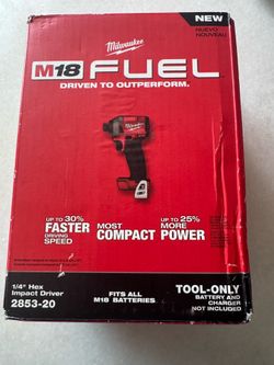 Milwaukee 1/4” HEX IMPACT DRIVER TOOL ONLY