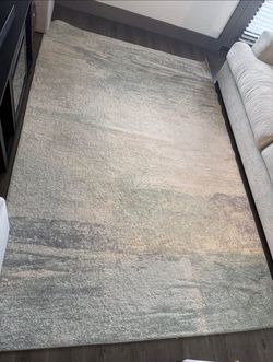 Large Abstract Area Rug Gray Beige