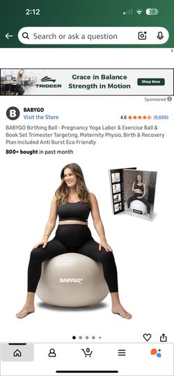  Visit the Store 4.6 * $ (9,689) BABYGO Birthing Ball - Pregnancy Yoga Labor & Exercise Ball & Book Set Trimester Targeting, Maternity Physio, Birth &