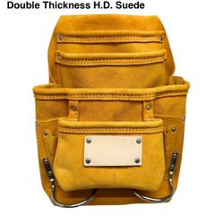 Double Thickness Heavy Duty Premium Suede Leather Tool Pouch 10 PKT