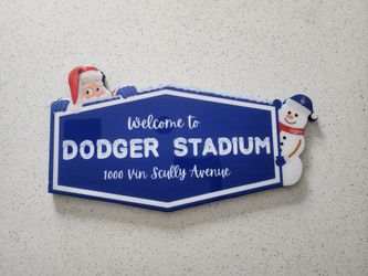 Dodger Stadium Sign Christmas Edition, Wooden, 20"
