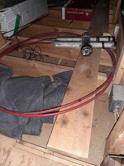 Dual cable boat steering.