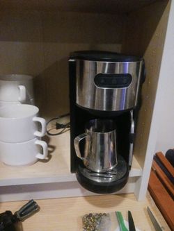Stainless Steel Espresso Machine with Milk Pitcher